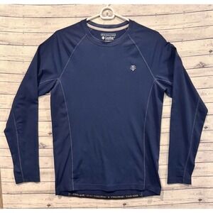 Coolibar Mens High Tide Rash Guard Shirt Sz S Blue Long Sleeve Swim Surf UPF 50+
